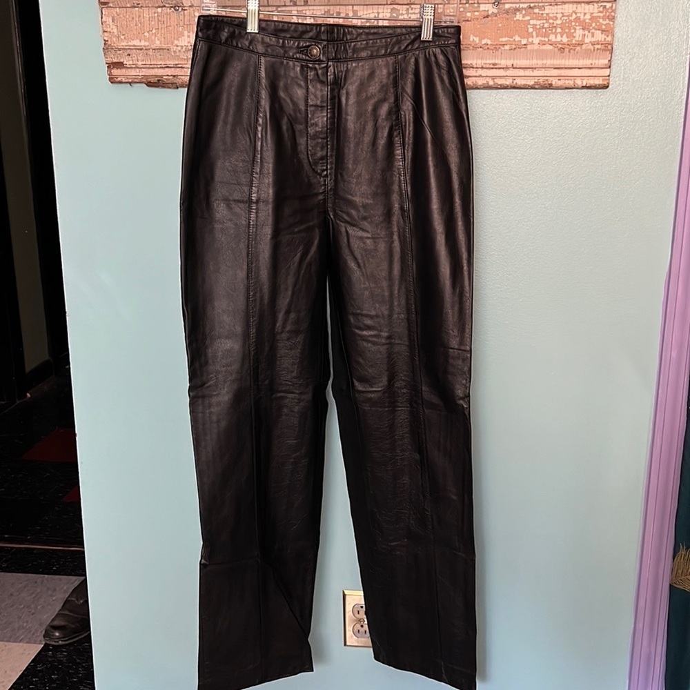 Pair of Leather Pants Casual Corner Size 8, Glam Rock